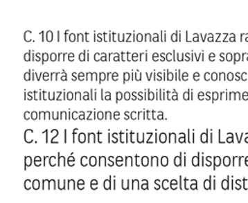 note sui font istituzionali lavazza